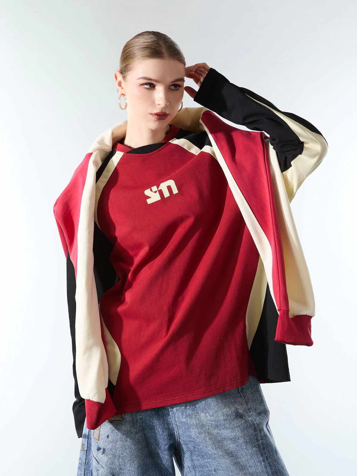 Original Retro Contrast Color Long-Sleeved T-Shirt - Image 6