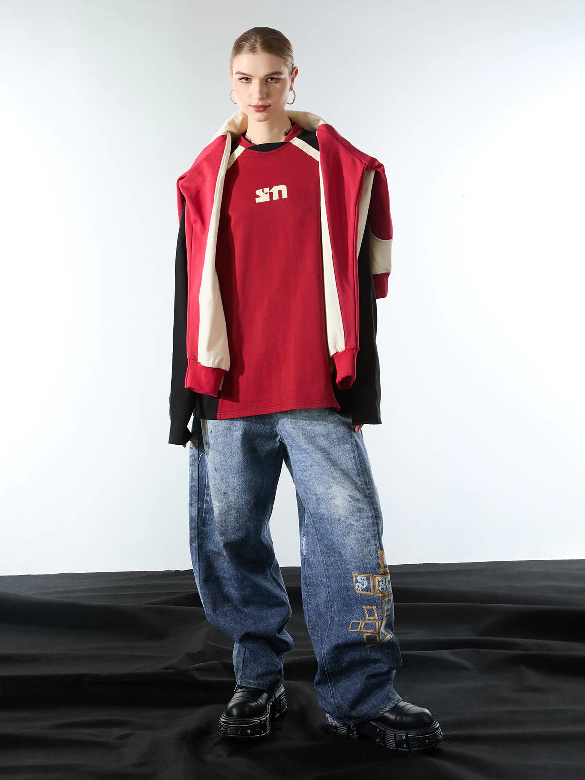 Original Retro Contrast Color Long-Sleeved T-Shirt - Image 7