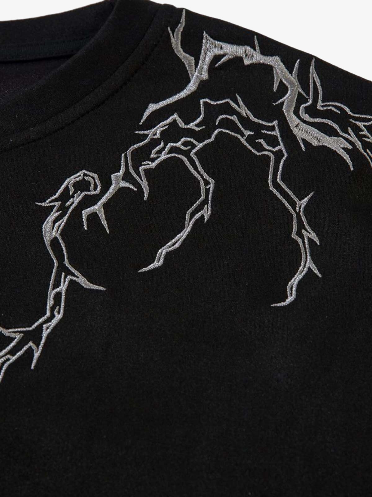 Thorn Embroidery Suede T-Shirt - Image 8