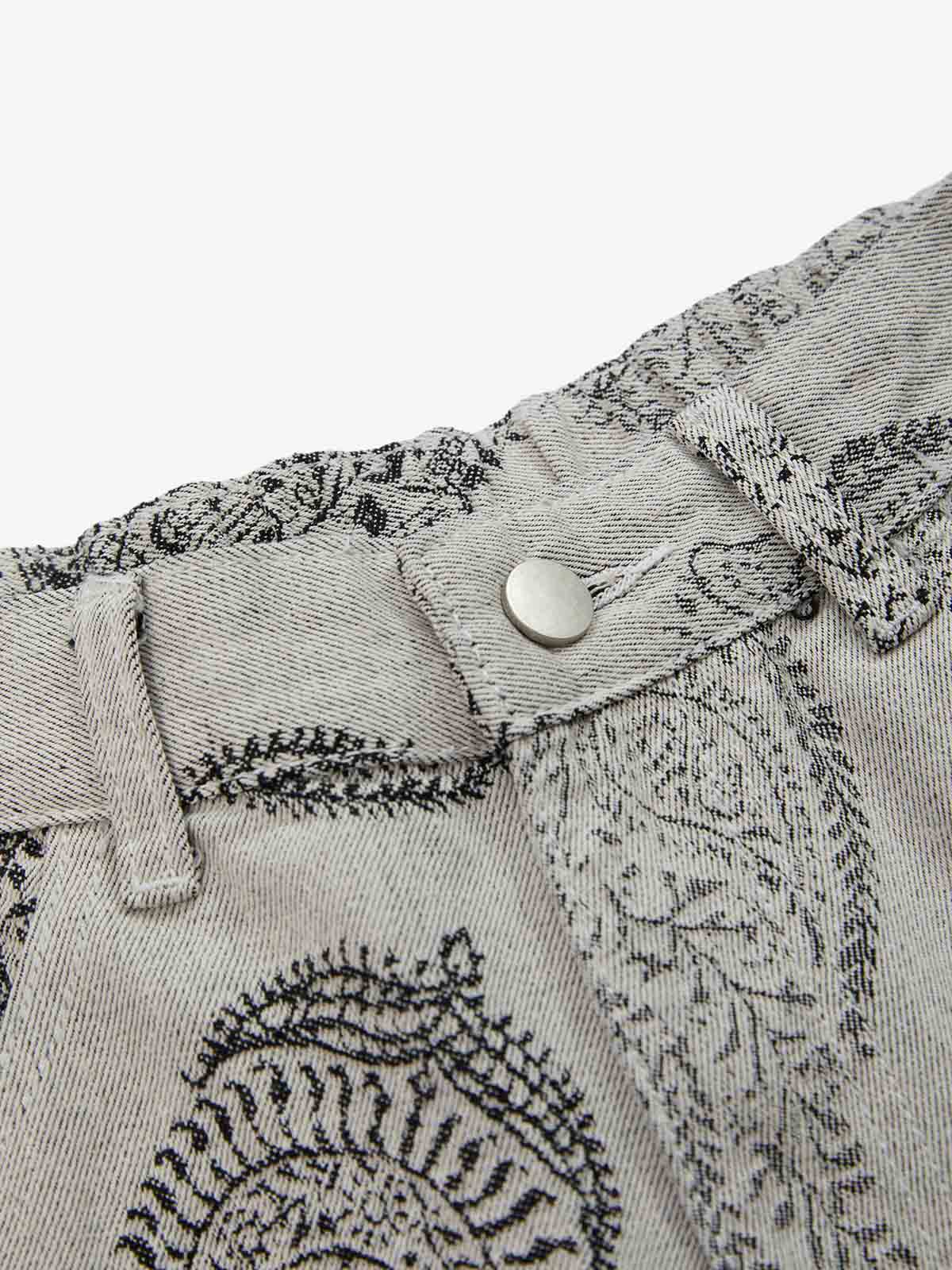 Paisley Jacquard Denim Jeans - Image 3