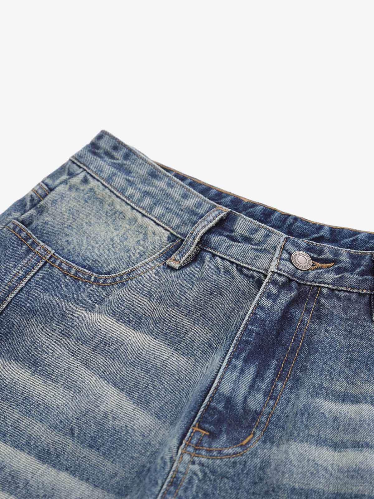 Panel Stitch Wide Leg Denim Jorts - Image 10