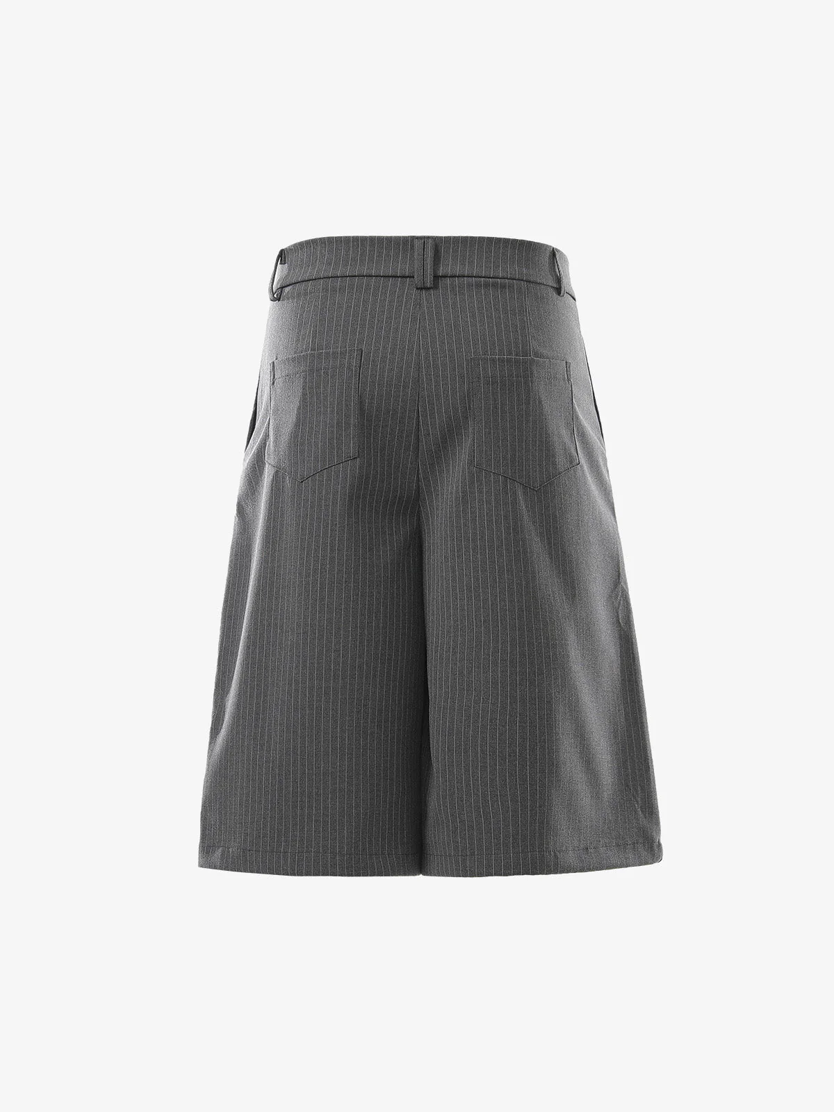 Pinstripe Double-Breasted Pleated Shorts - Image 3