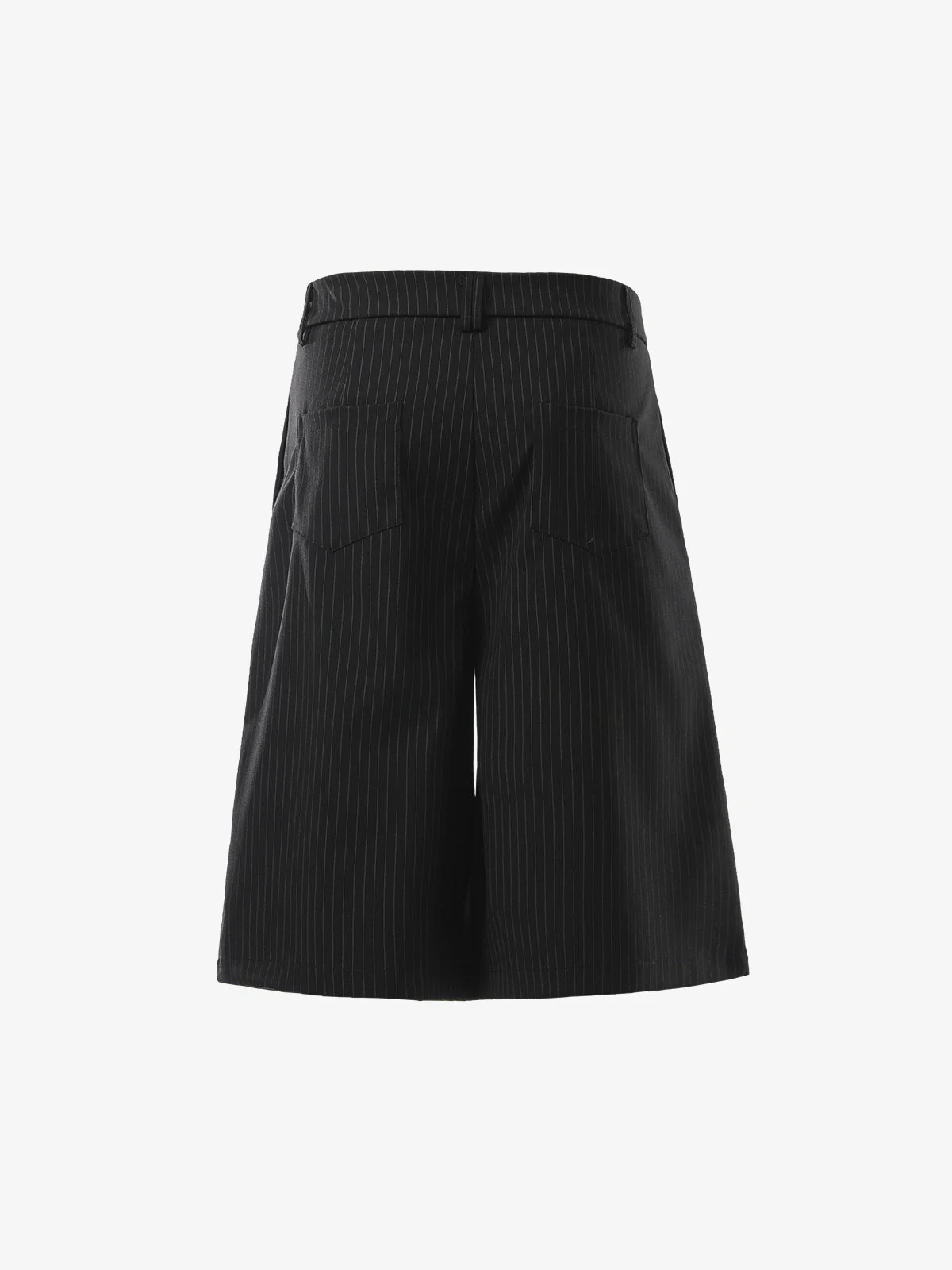 Pinstripe Double-Breasted Pleated Shorts - Image 4