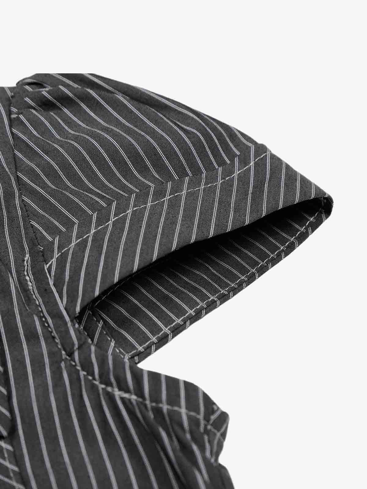 Pinstripe Slim Fit Ruched Waist Shirt - Image 11