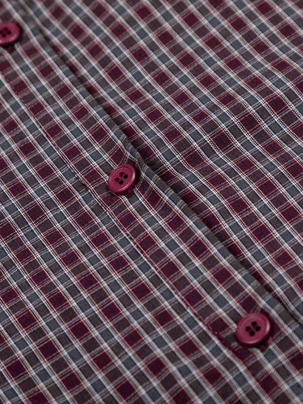 Plaid Side Stripe Slim Fit Short Sleeve Shirt - Image 8
