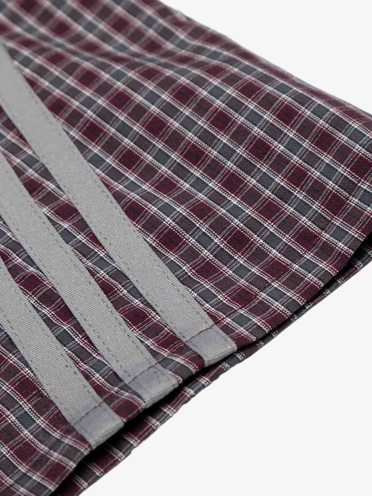 Plaid Side Stripe Slim Fit Short Sleeve Shirt - Image 9