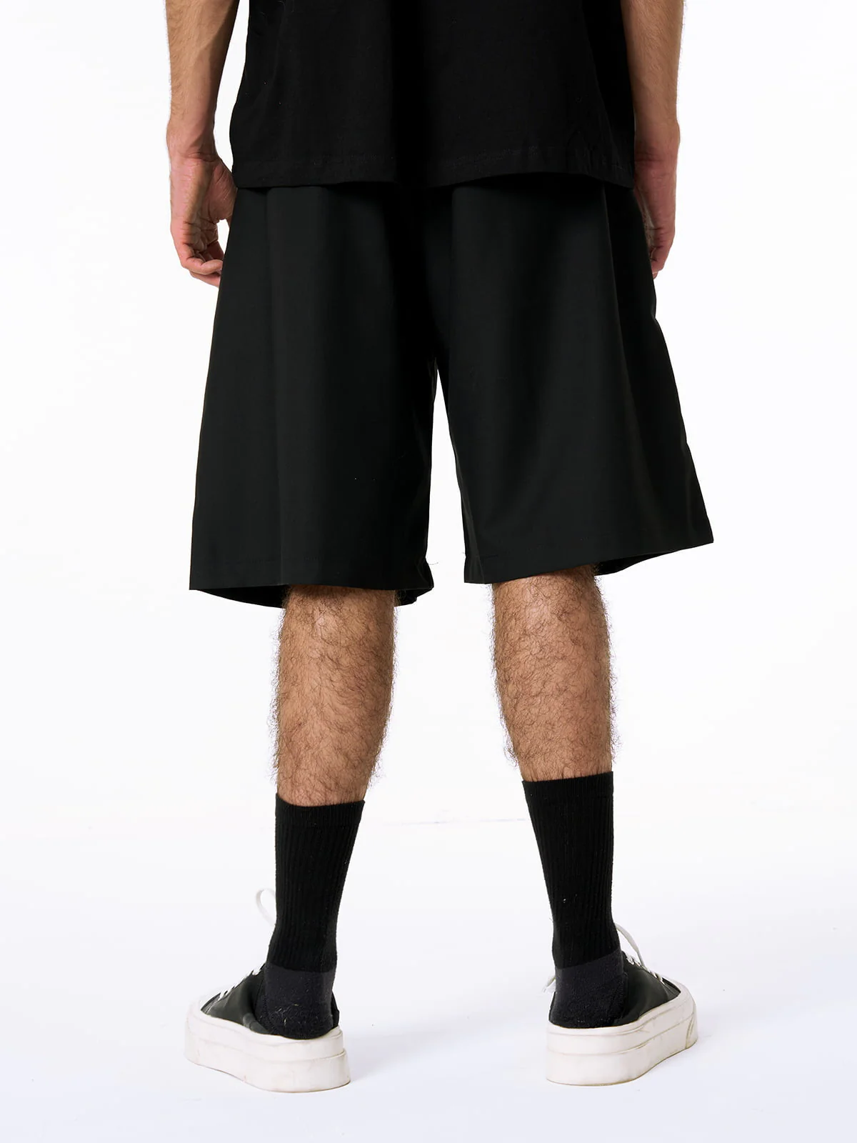 Pleated Design Pendant Decoration Baggy Shorts - 2482 - Image 5