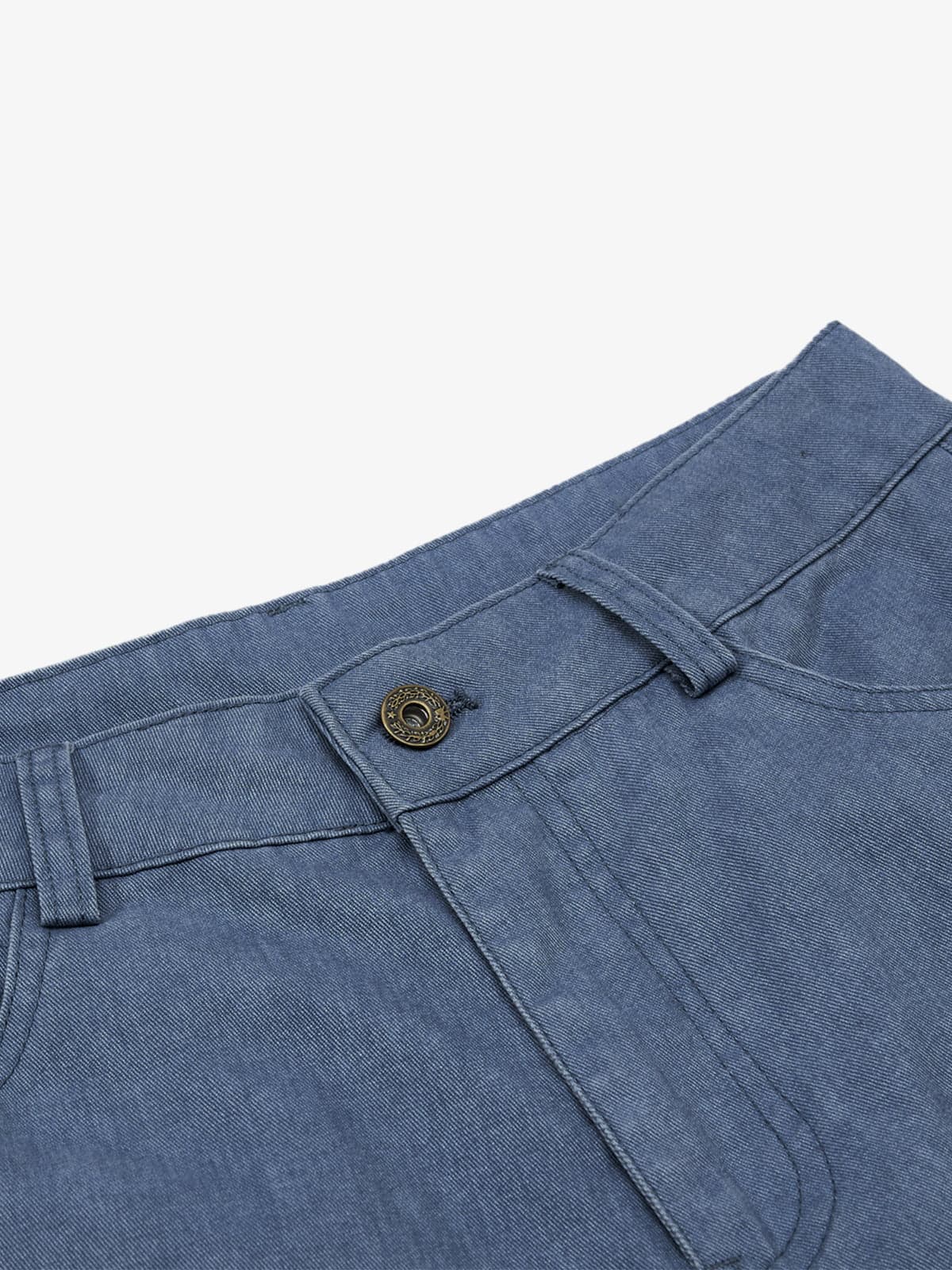 Pleated Panel Curved Leg Cargo Cotton Pants - 2631 - Image 5