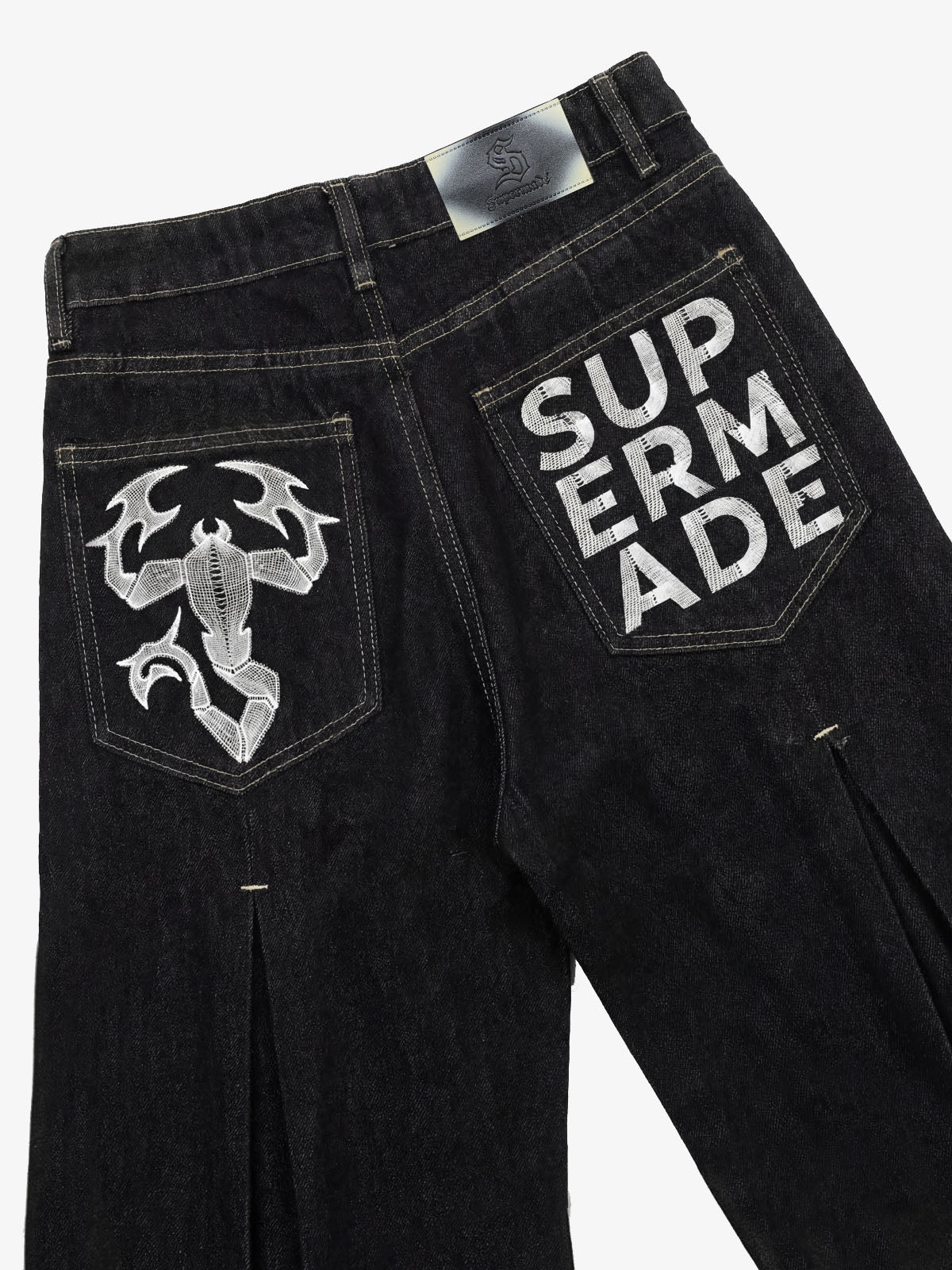 Pleated Supermade Graphic Print Wide Leg Pants - Image 11