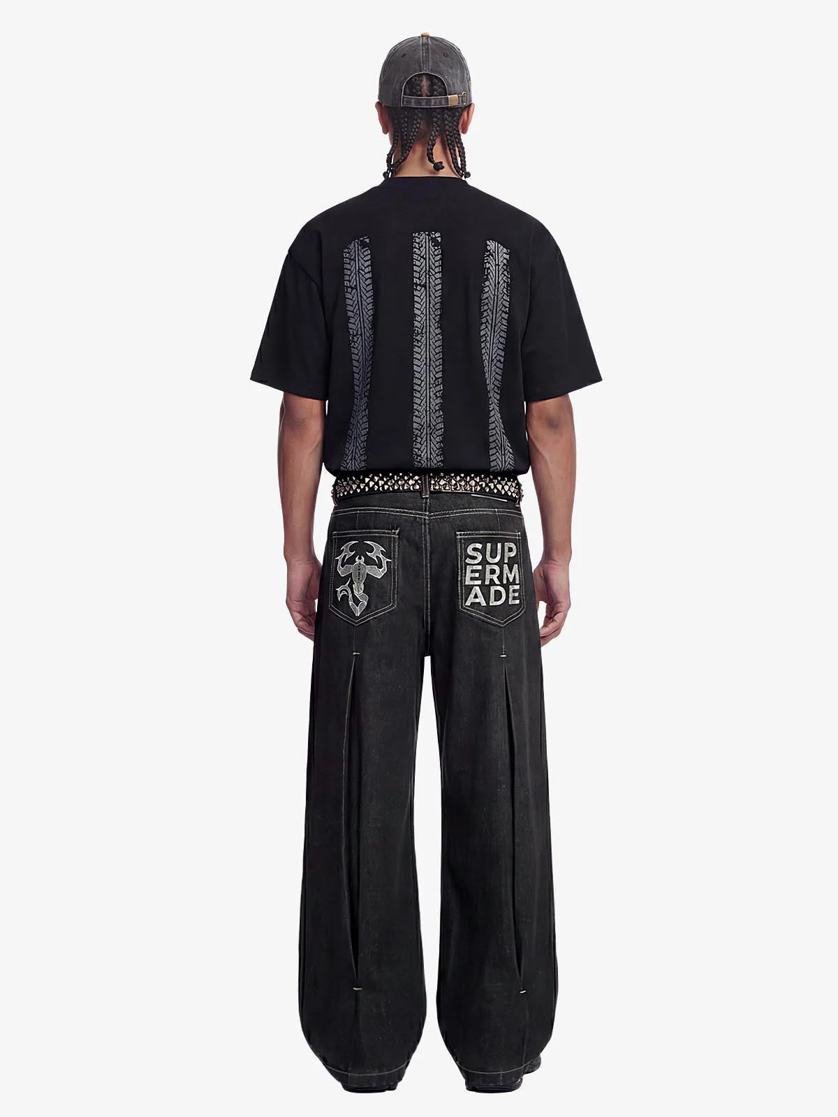 Pleated Supermade Graphic Print Wide Leg Pants - Image 7