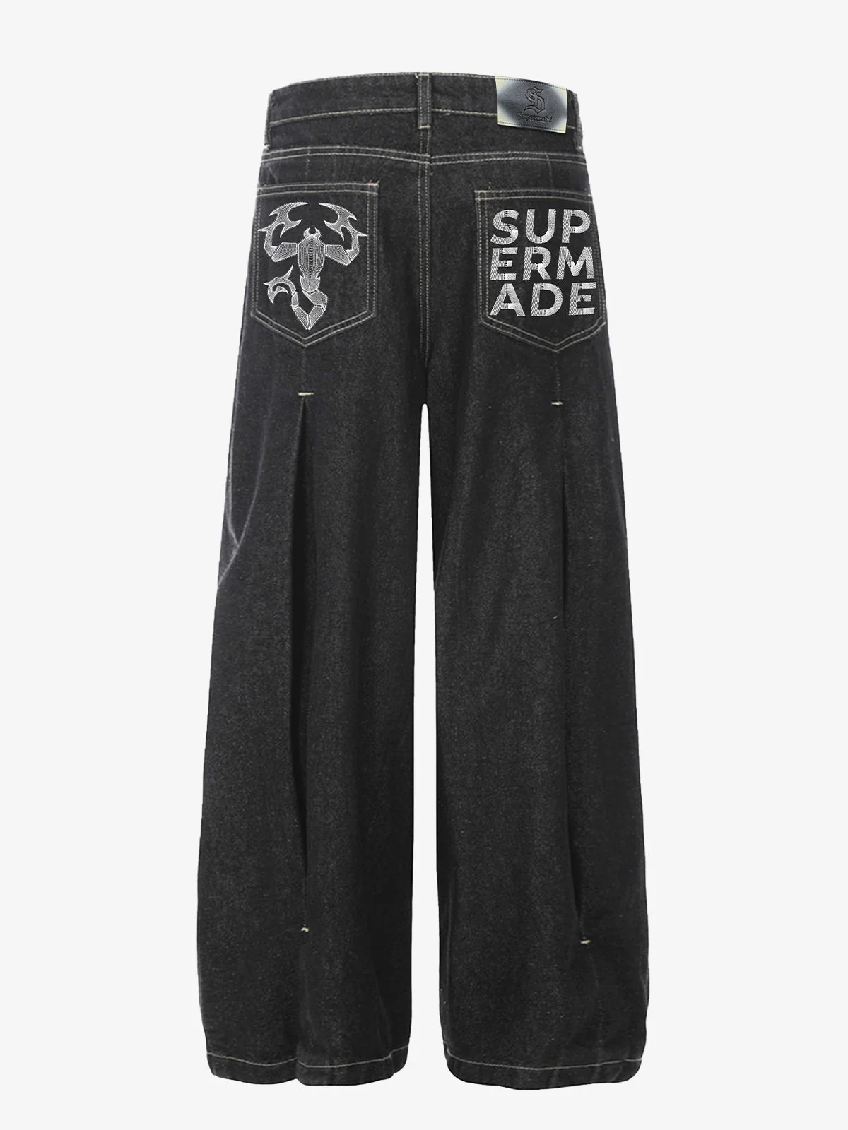 Pleated Supermade Graphic Print Wide Leg Pants - Image 9