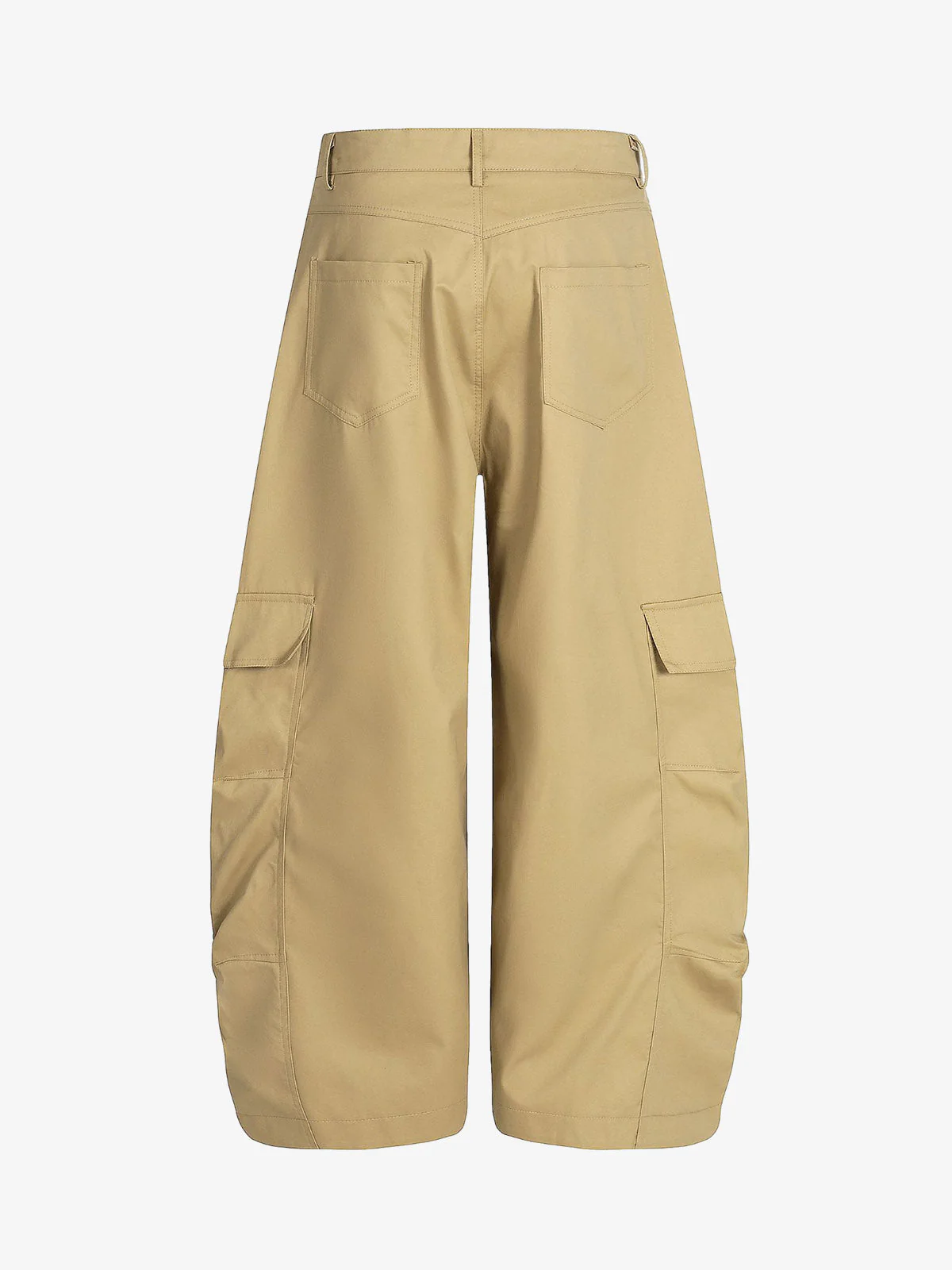 Pleated Utility Pocket Wide Leg Cropped Cargo Pants - Image 2