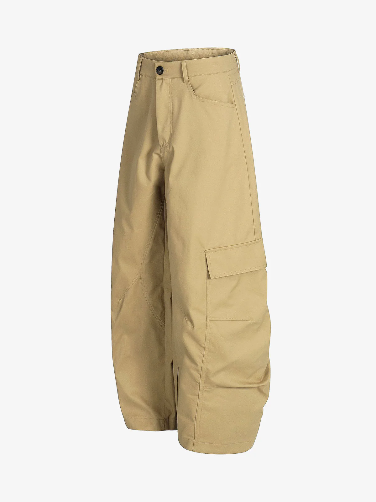 Pleated Utility Pocket Wide Leg Cropped Cargo Pants - Image 3