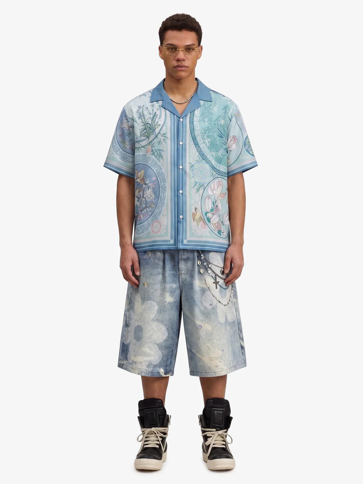 Porcelain Floral Cuban Collar Shirt - Image 2