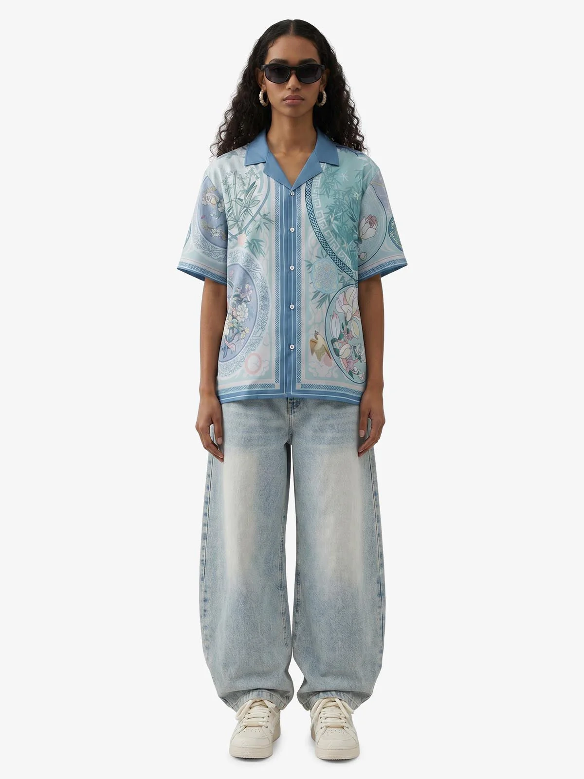 Porcelain Floral Cuban Collar Shirt - Image 4