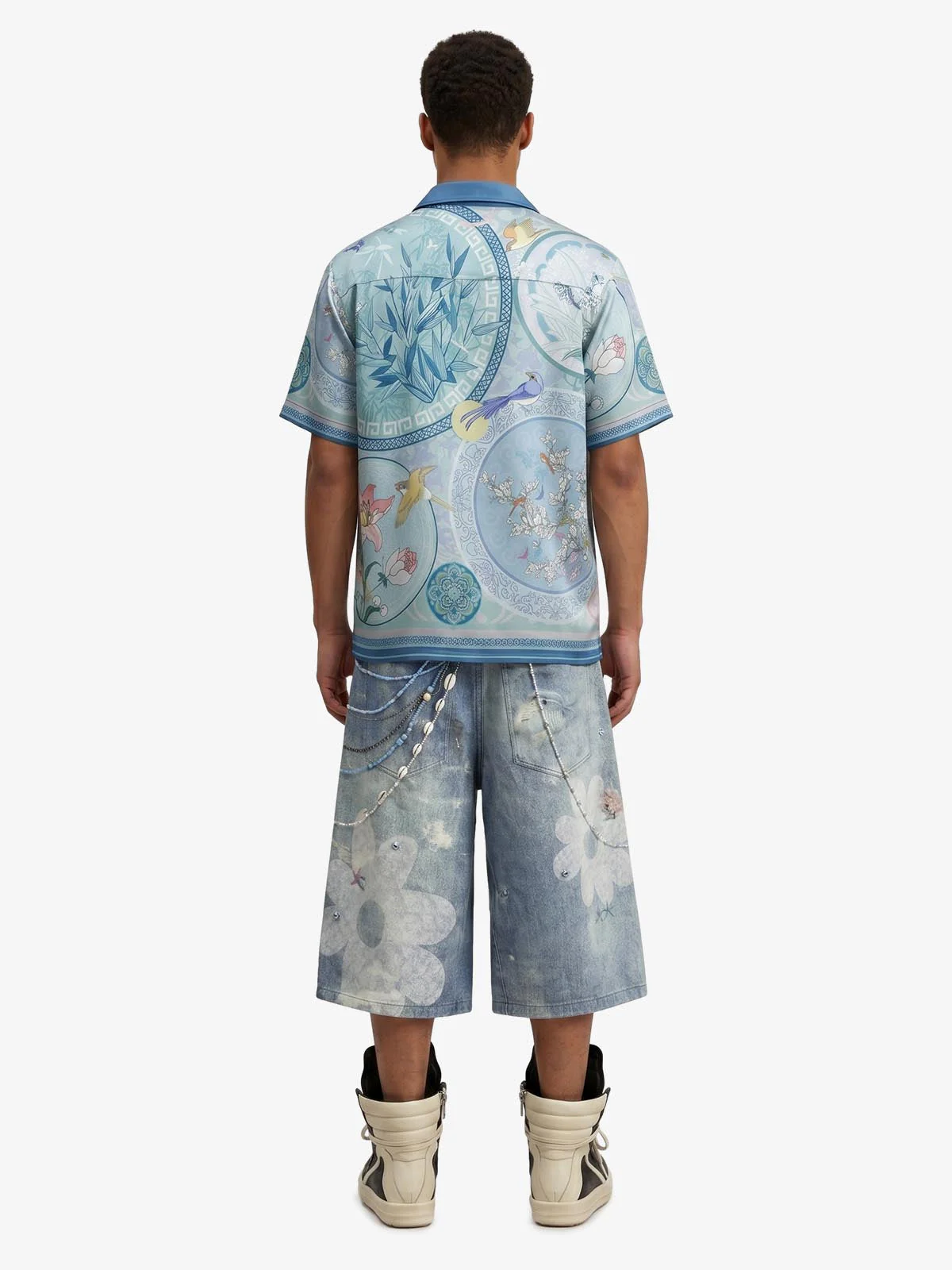 Porcelain Floral Cuban Collar Shirt - Image 5