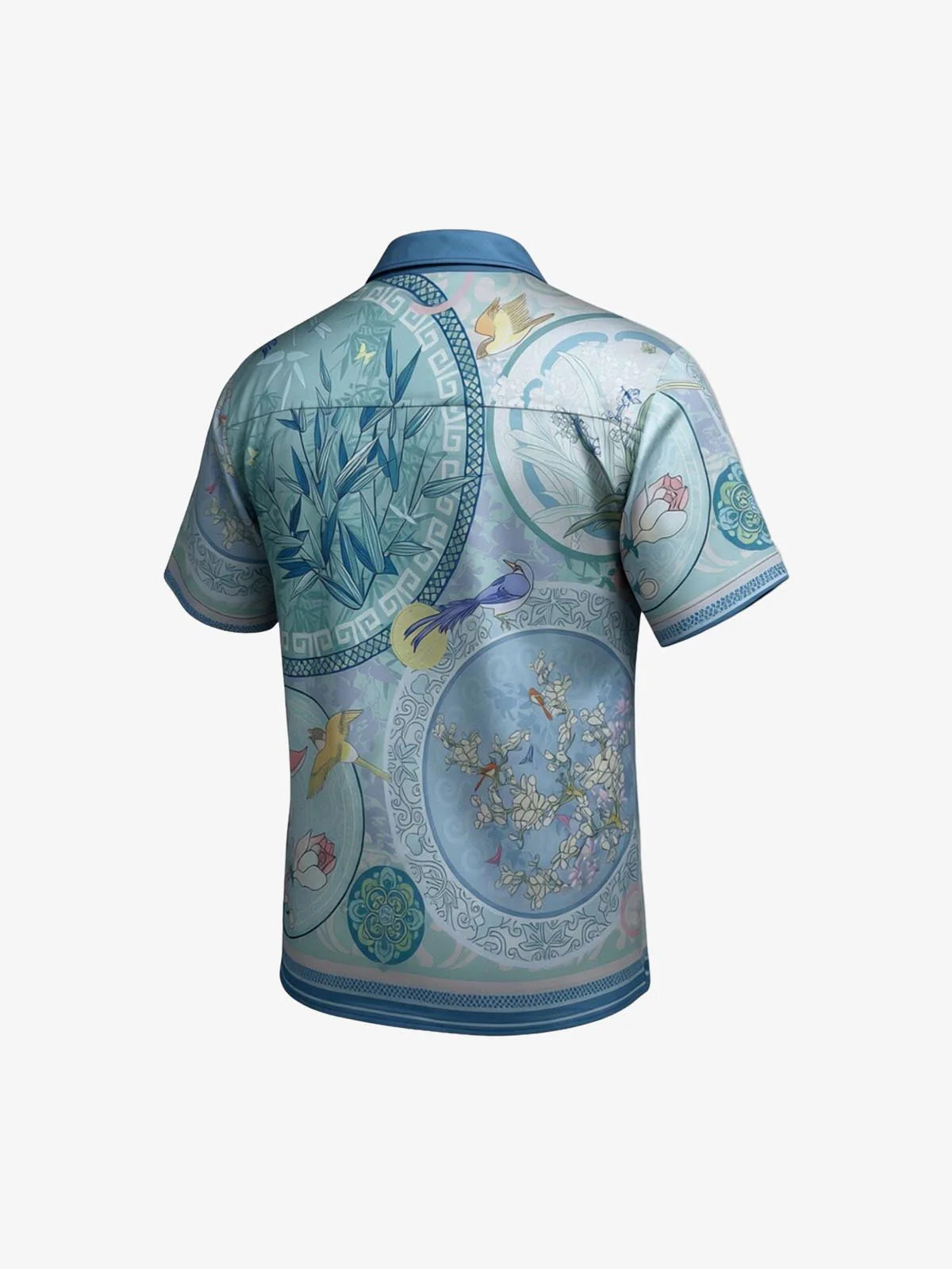 Porcelain Floral Cuban Collar Shirt - Image 6