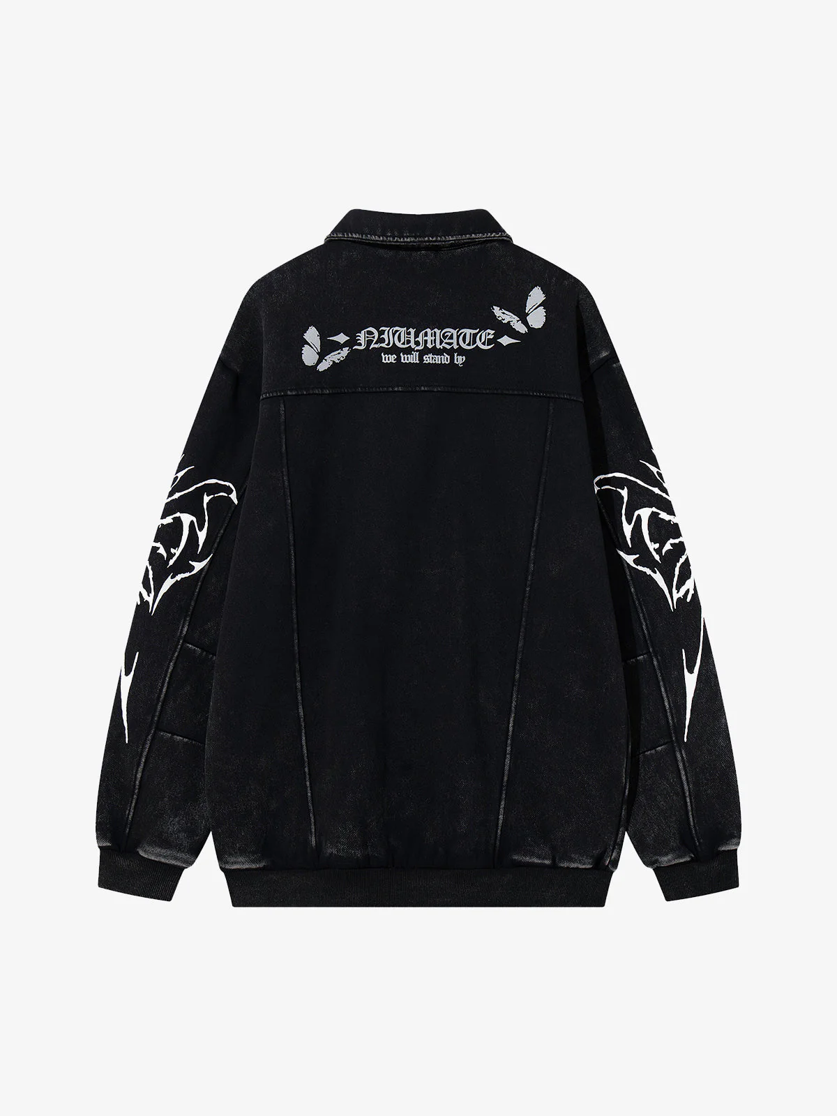 Punk Gothic Butterfly Graphic Streetwear Jacket - Image 3