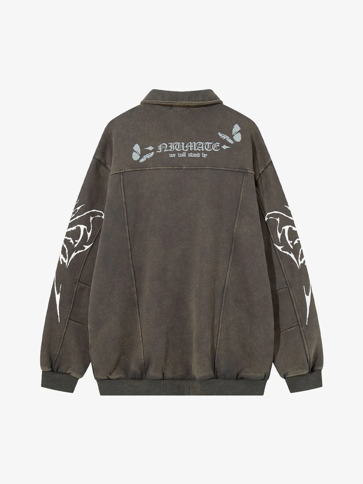 Punk Gothic Butterfly Graphic Streetwear Jacket - Image 4