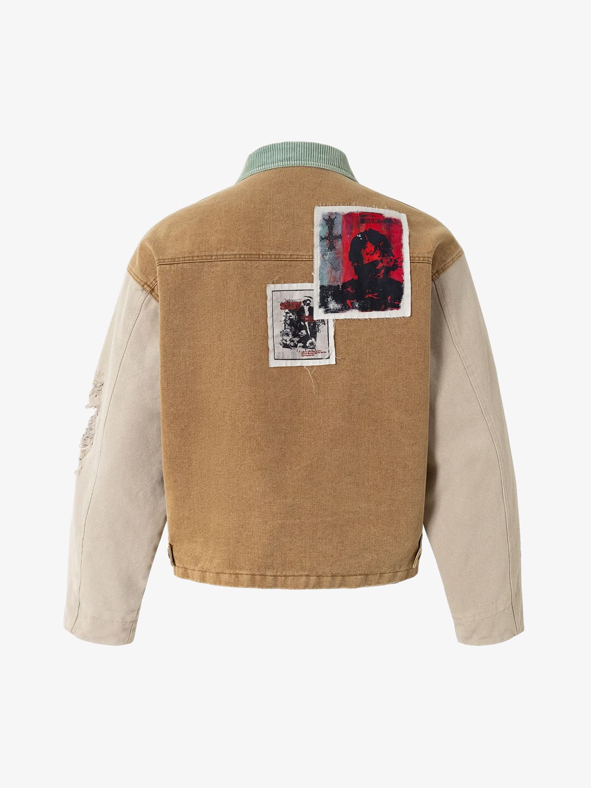 Punk Retro Collage Print Distressed Heavy Jacket - 2539 - Image 10