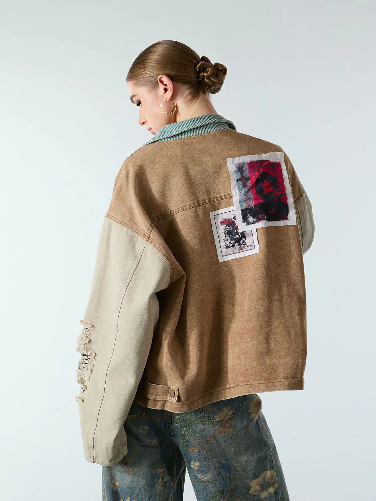 Punk Retro Collage Print Distressed Heavy Jacket - 2539 - Image 8