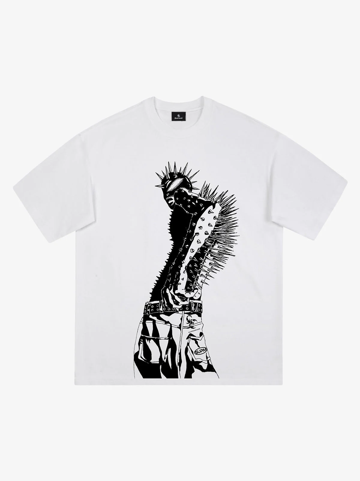 Punk Spiked Graphic T-Shirt - Image 2