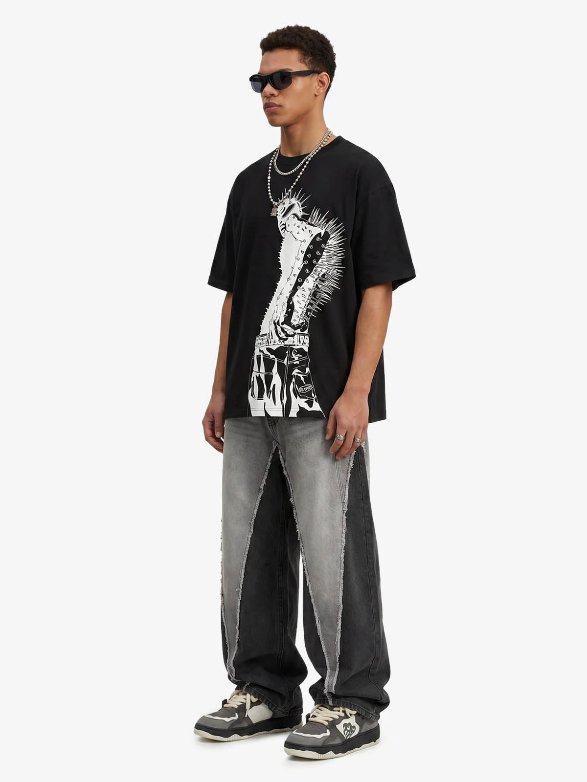 Punk Spiked Graphic T-Shirt - Image 3