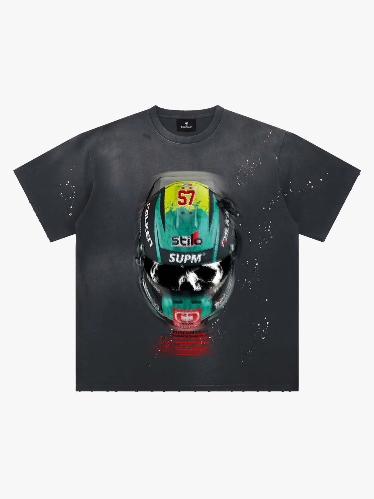Racing Helmet Graphic T-Shirt - Image 2