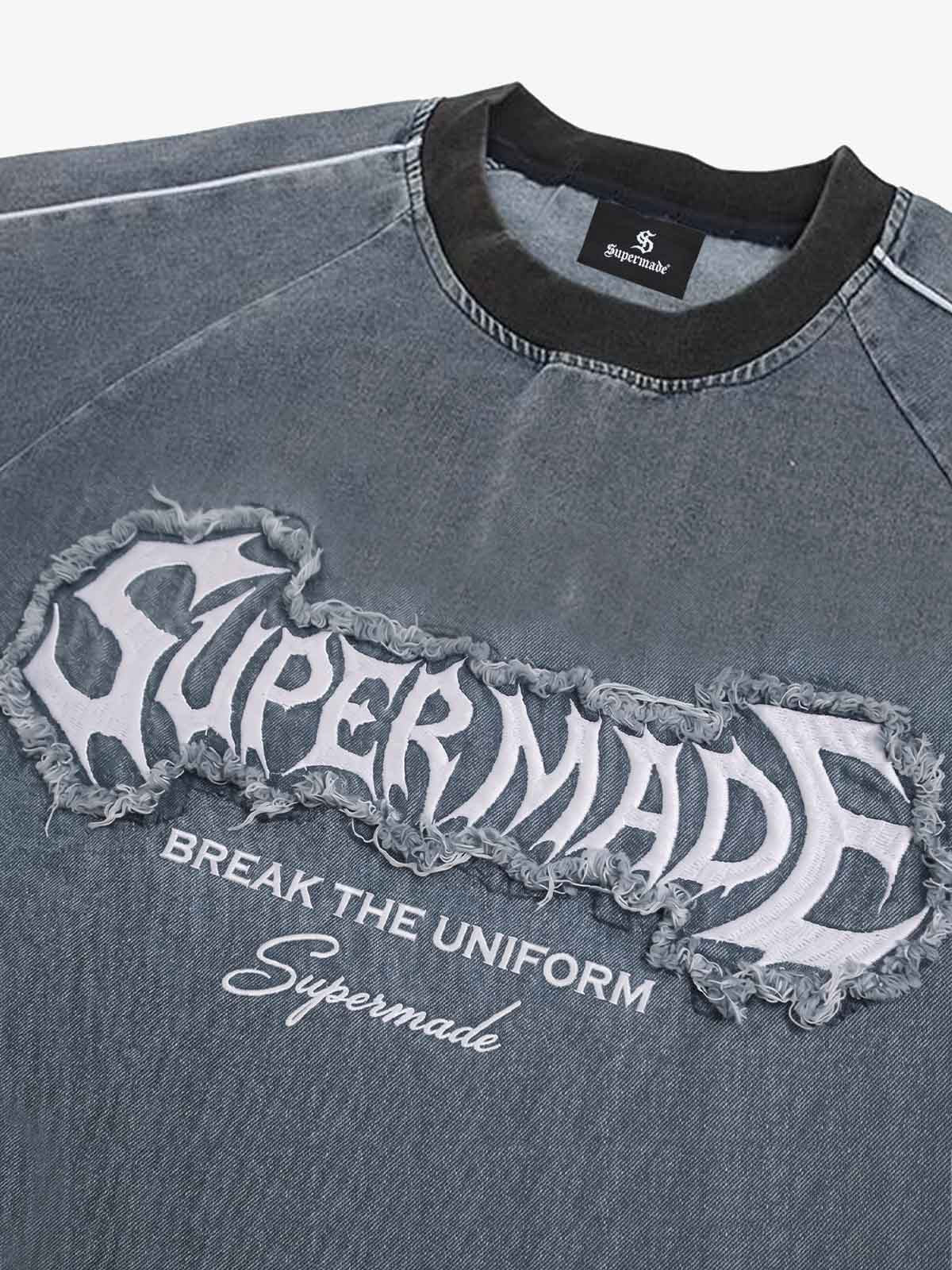 Raw-Edge Appliqué Acid-Wash T-Shirt - Image 10