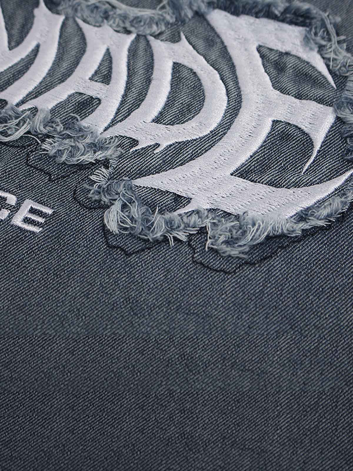 Raw-Edge Appliqué Acid-Wash T-Shirt - Image 11