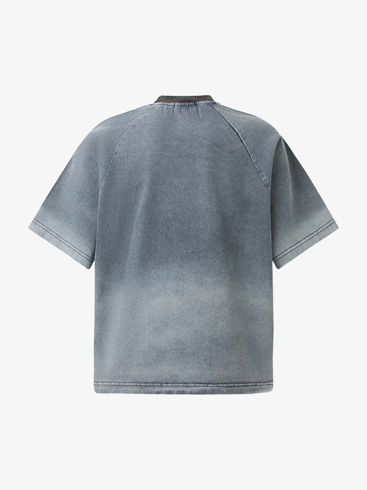 Raw-Edge Appliqué Acid-Wash T-Shirt - Image 8