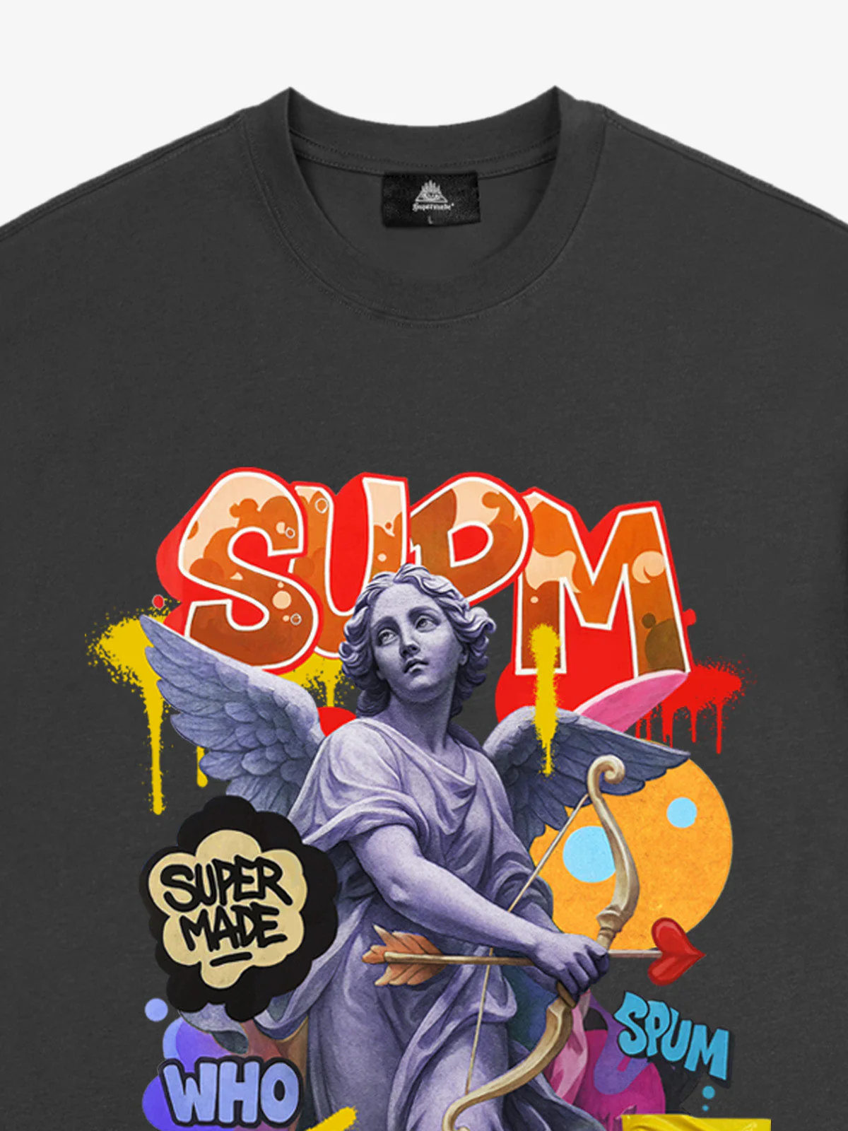Retro Angel Statue Graffiti T-Shirt - Image 10