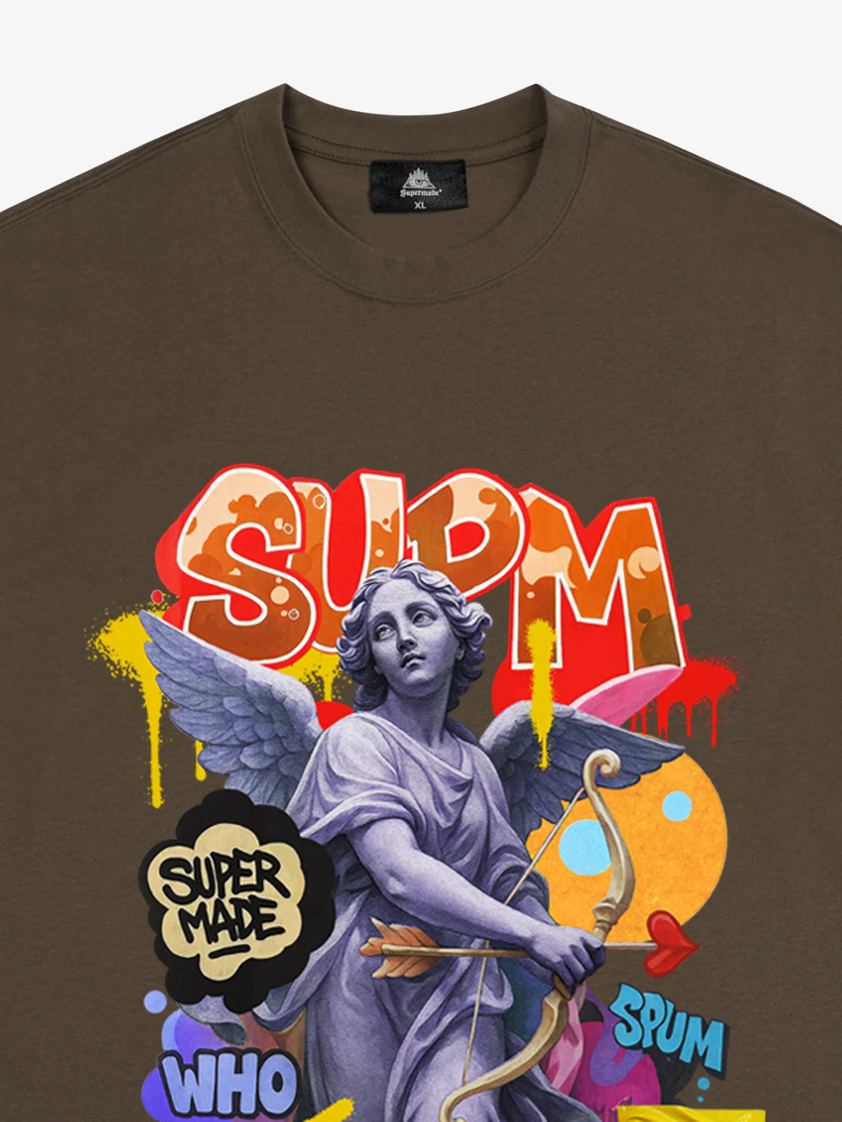 Retro Angel Statue Graffiti T-Shirt - Image 11