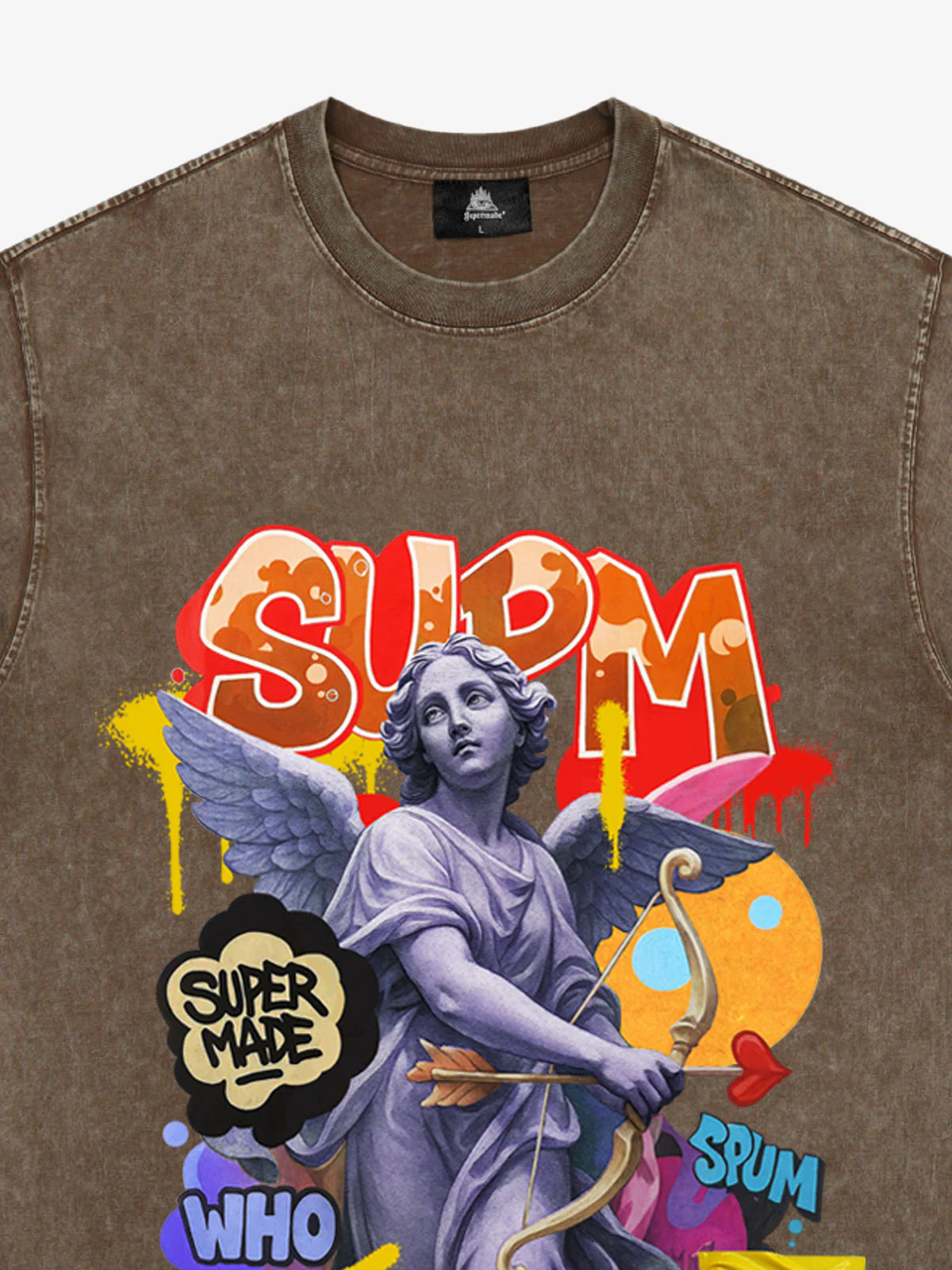 Retro Angel Statue Graffiti T-Shirt - Image 13