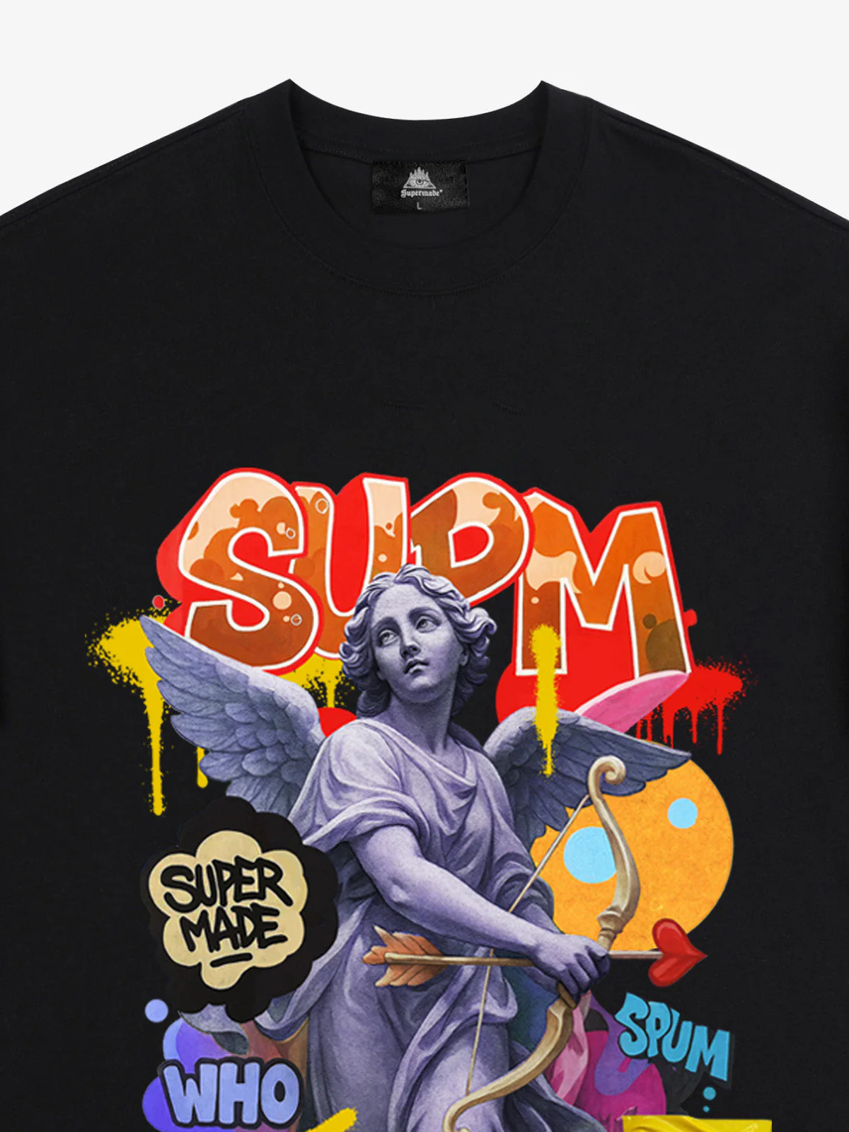 Retro Angel Statue Graffiti T-Shirt - Image 14