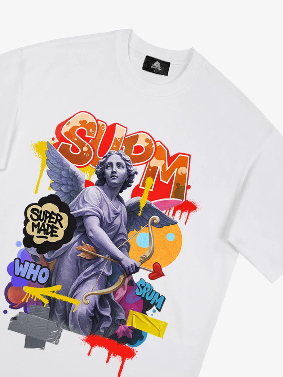 Retro Angel Statue Graffiti T-Shirt - Image 17