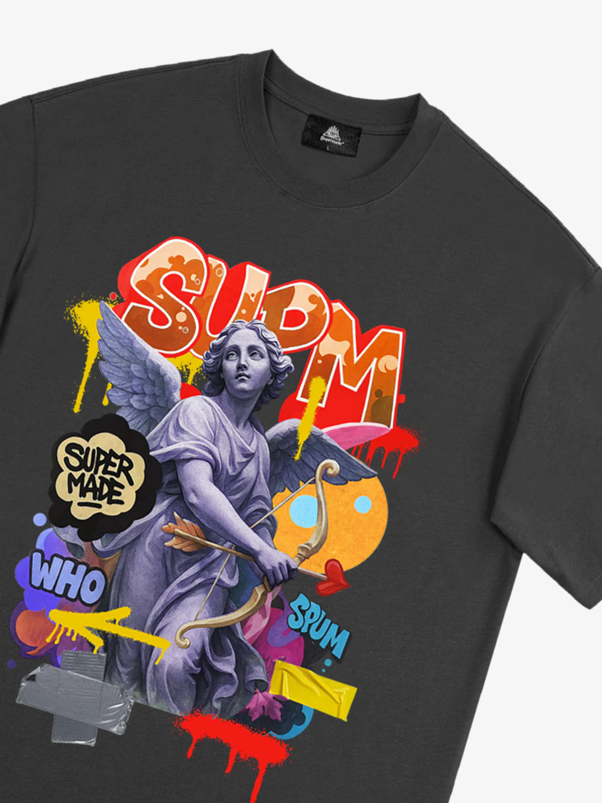 Retro Angel Statue Graffiti T-Shirt - Image 19