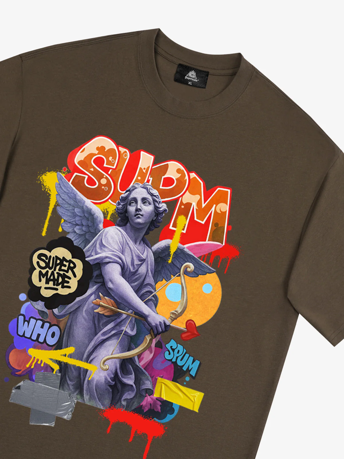Retro Angel Statue Graffiti T-Shirt - Image 20