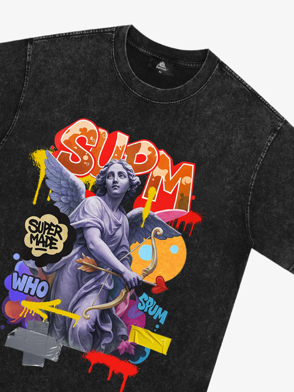 Retro Angel Statue Graffiti T-Shirt - Image 21
