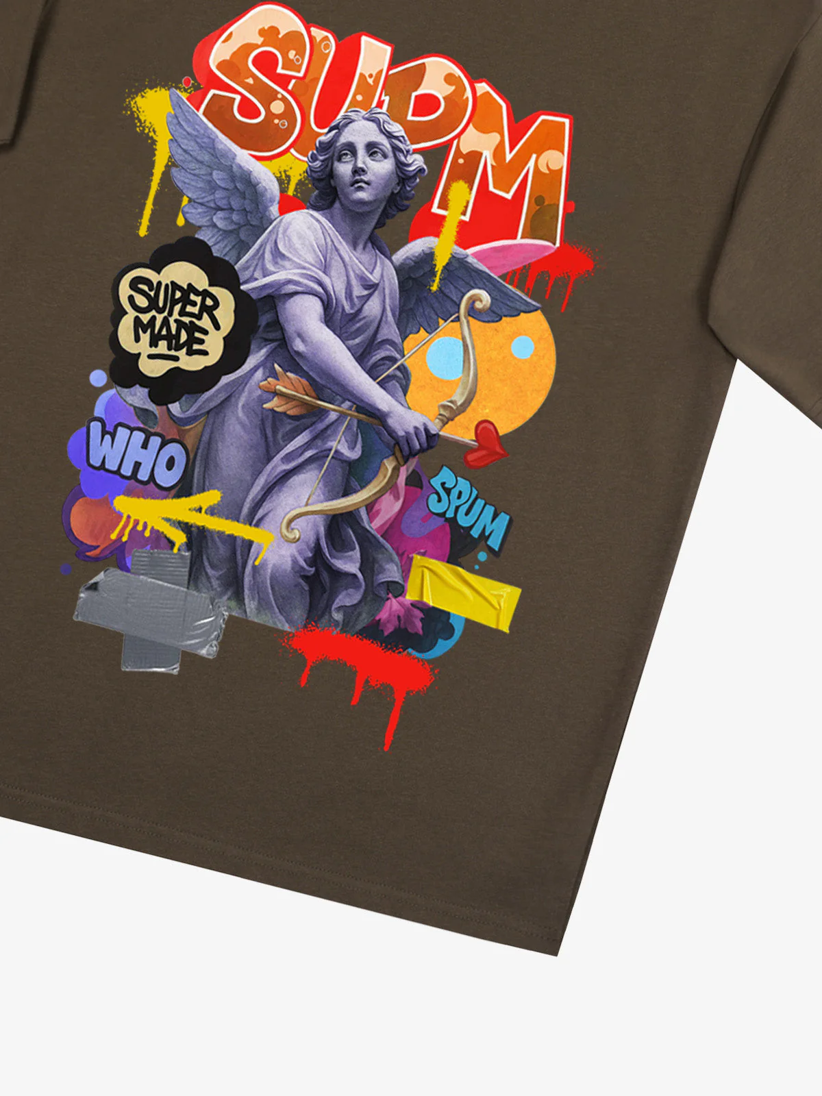 Retro Angel Statue Graffiti T-Shirt - Image 30