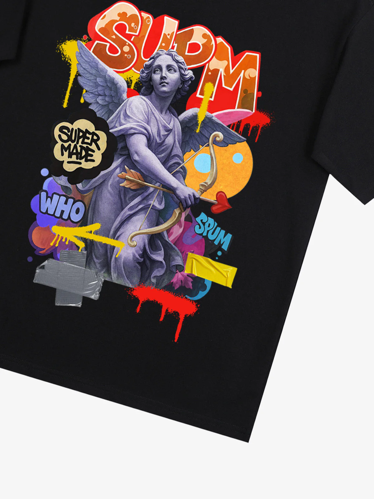 Retro Angel Statue Graffiti T-Shirt - Image 31