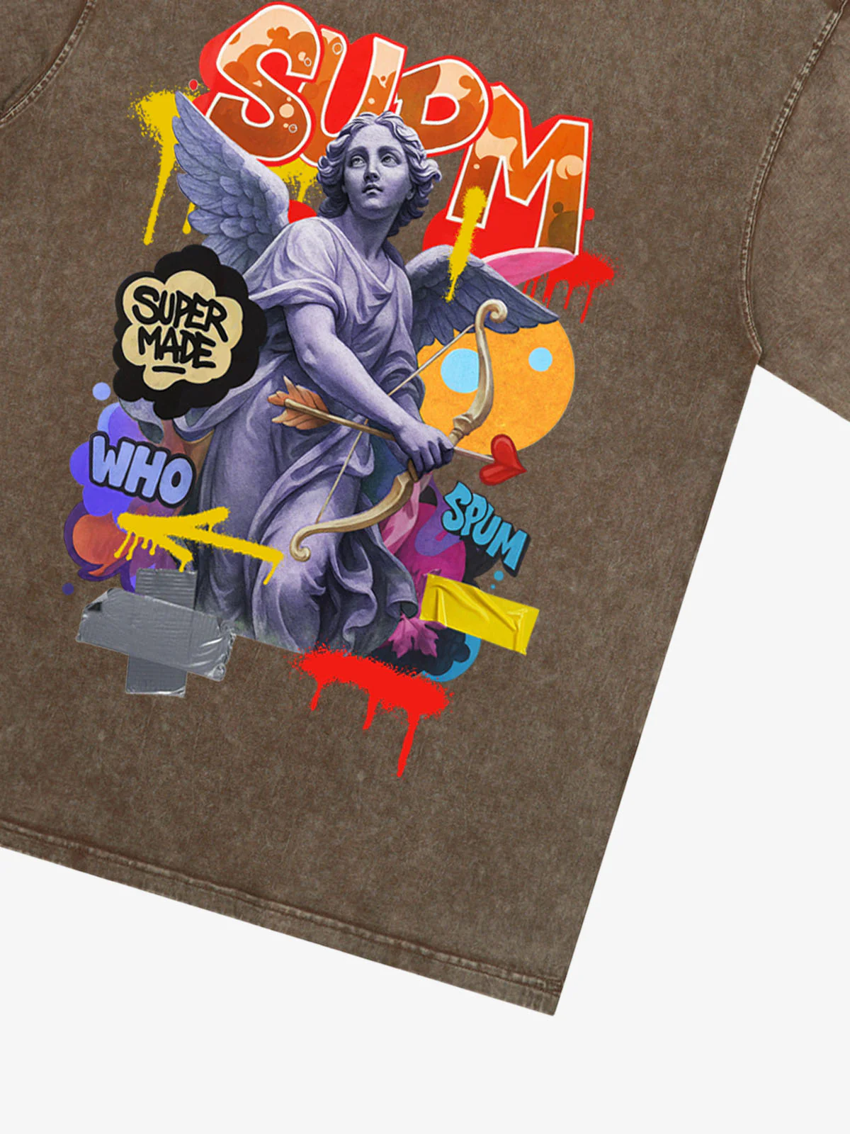 Retro Angel Statue Graffiti T-Shirt - Image 35