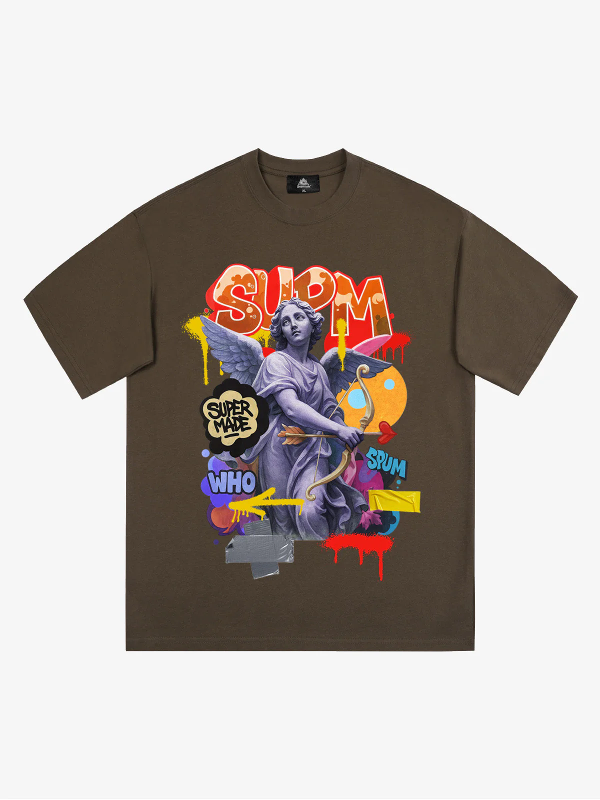 Retro Angel Statue Graffiti T-Shirt - Image 5
