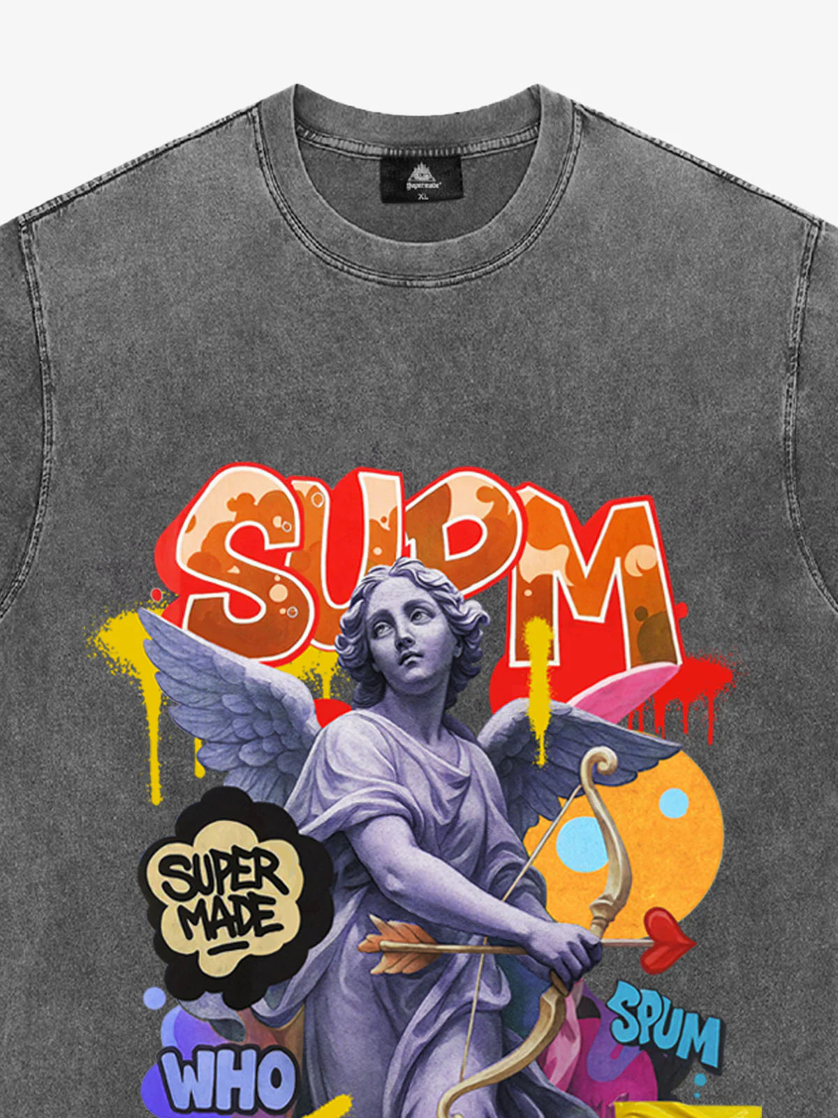 Retro Angel Statue Graffiti T-Shirt - Image 8
