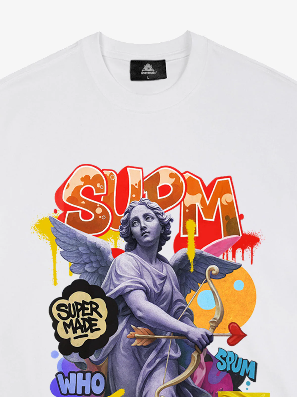 Retro Angel Statue Graffiti T-Shirt - Image 9