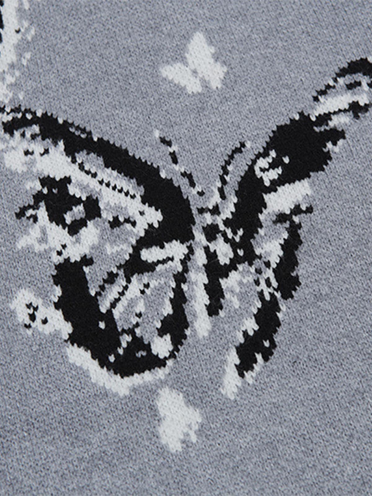 Retro Butterfly Gradient Knit Cardigan Sweater - Image 5