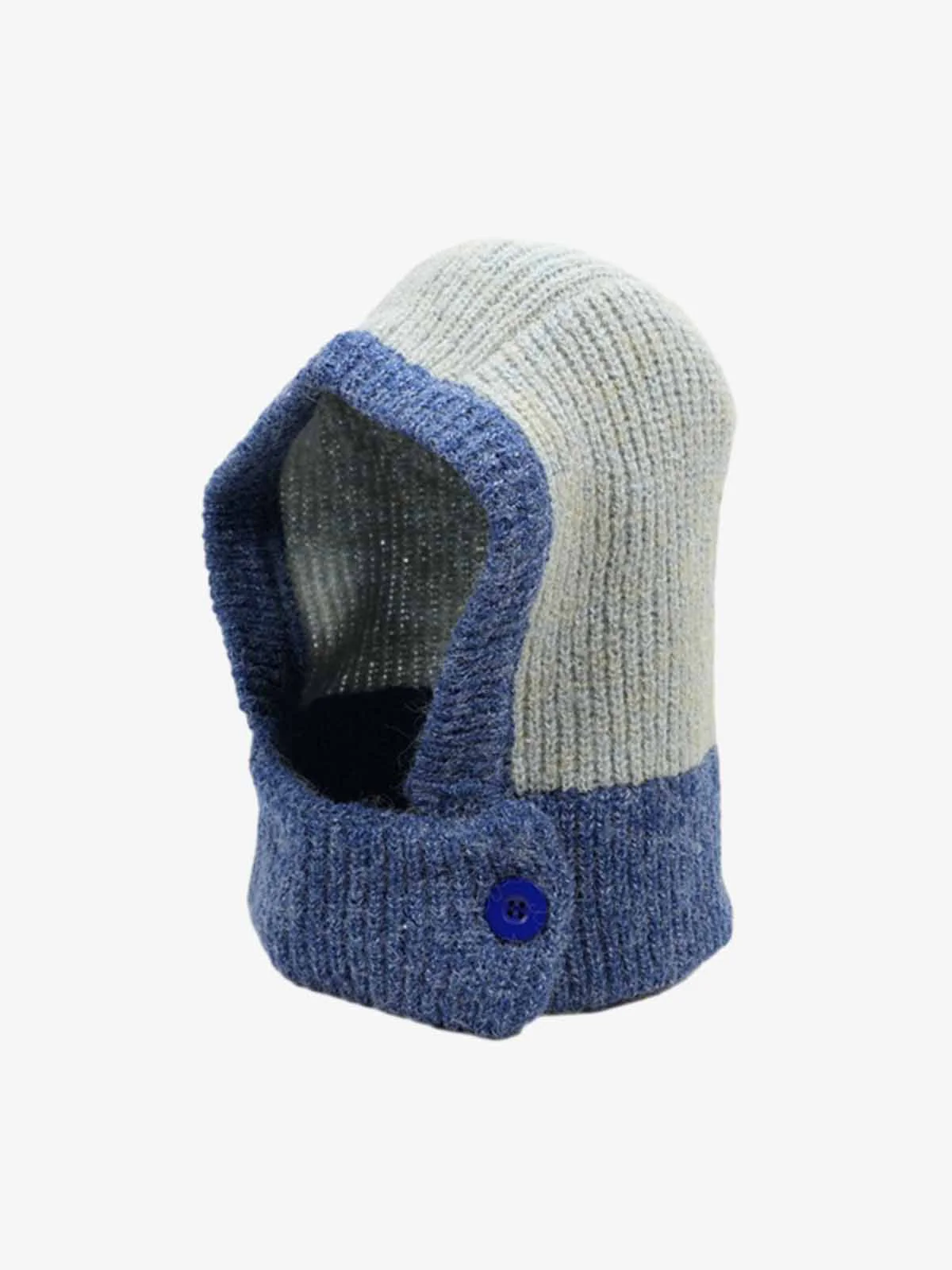 Retro Color-Block Chunky Knit Balaclava Hats - Image 3