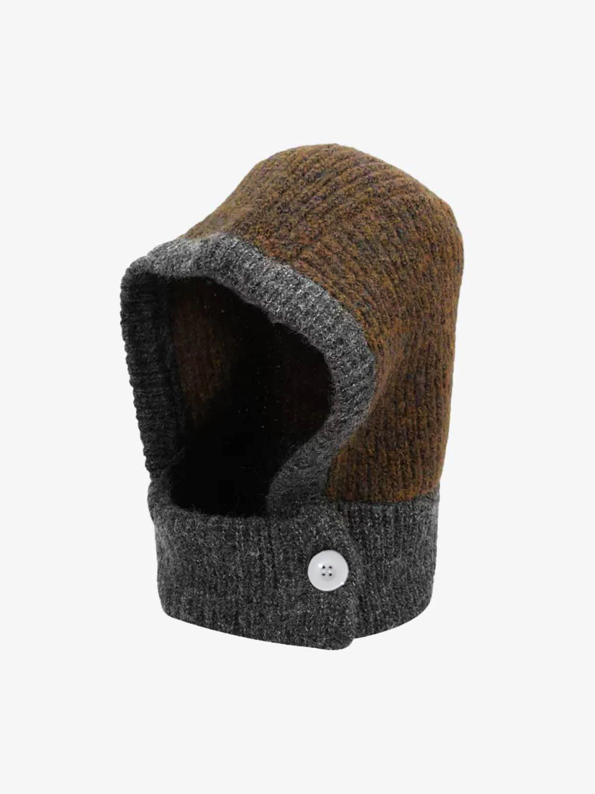 Retro Color-Block Chunky Knit Balaclava Hats - Image 5