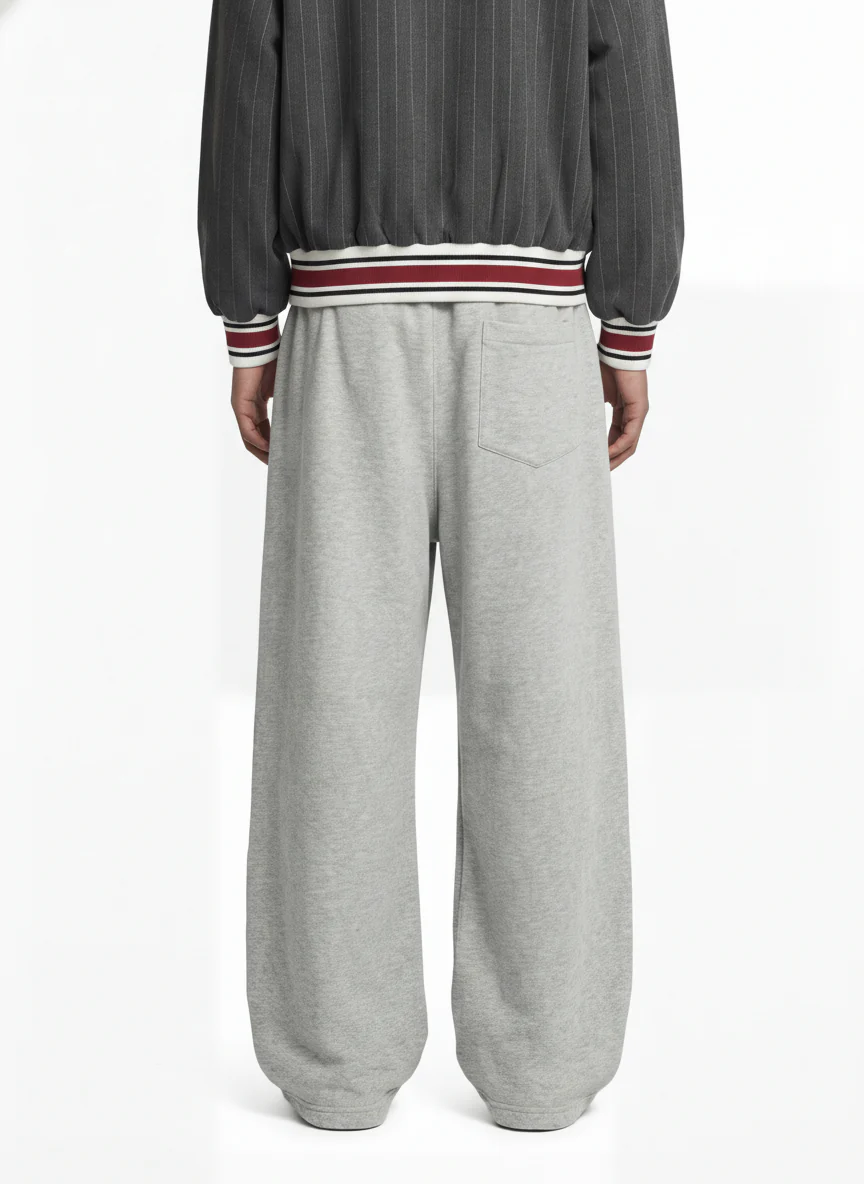 Retro Contrast Panel Drawstring Sweatpants - Image 4