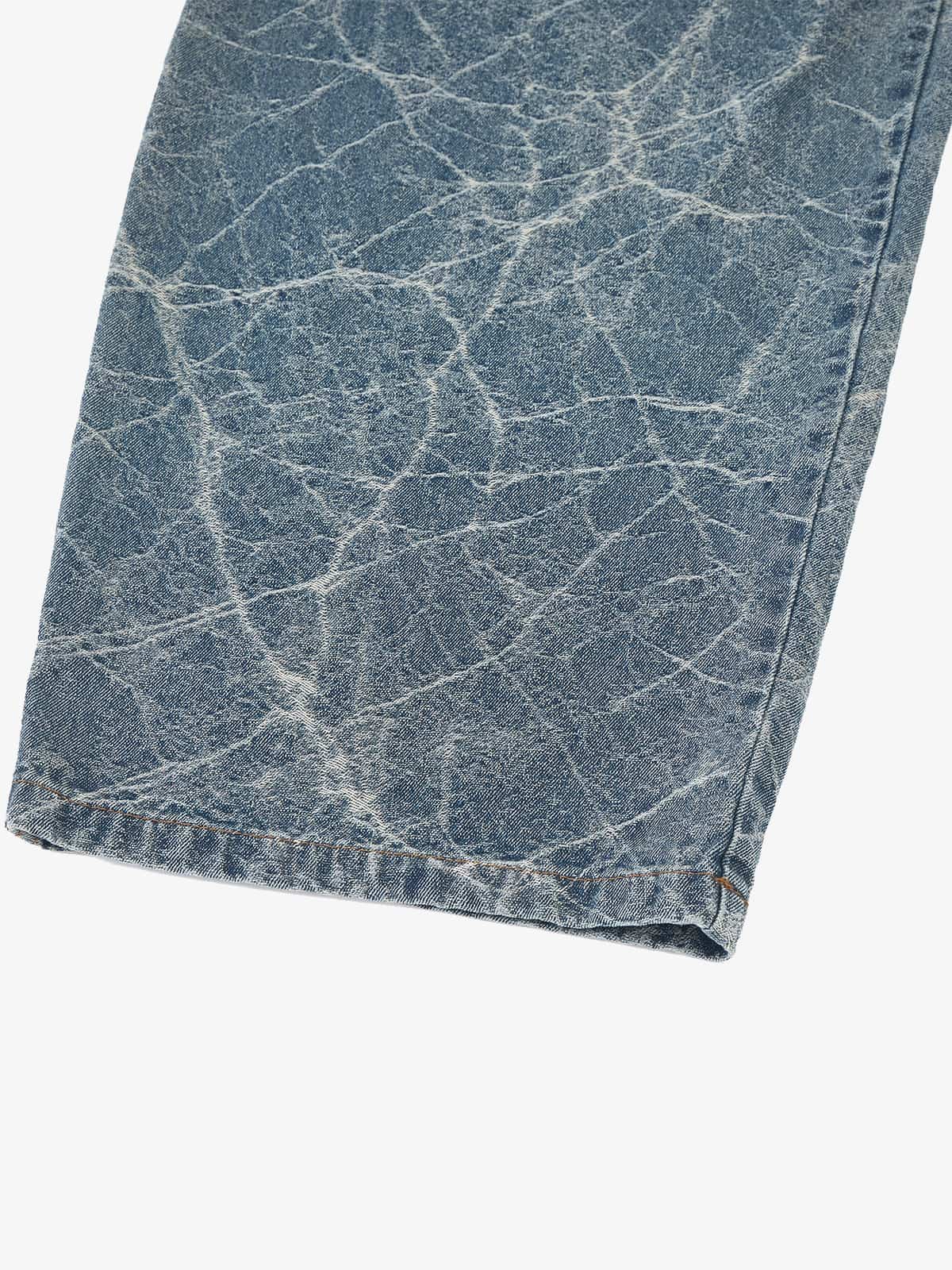 Retro Crackle-Washed Barrel Jeans - Image 6